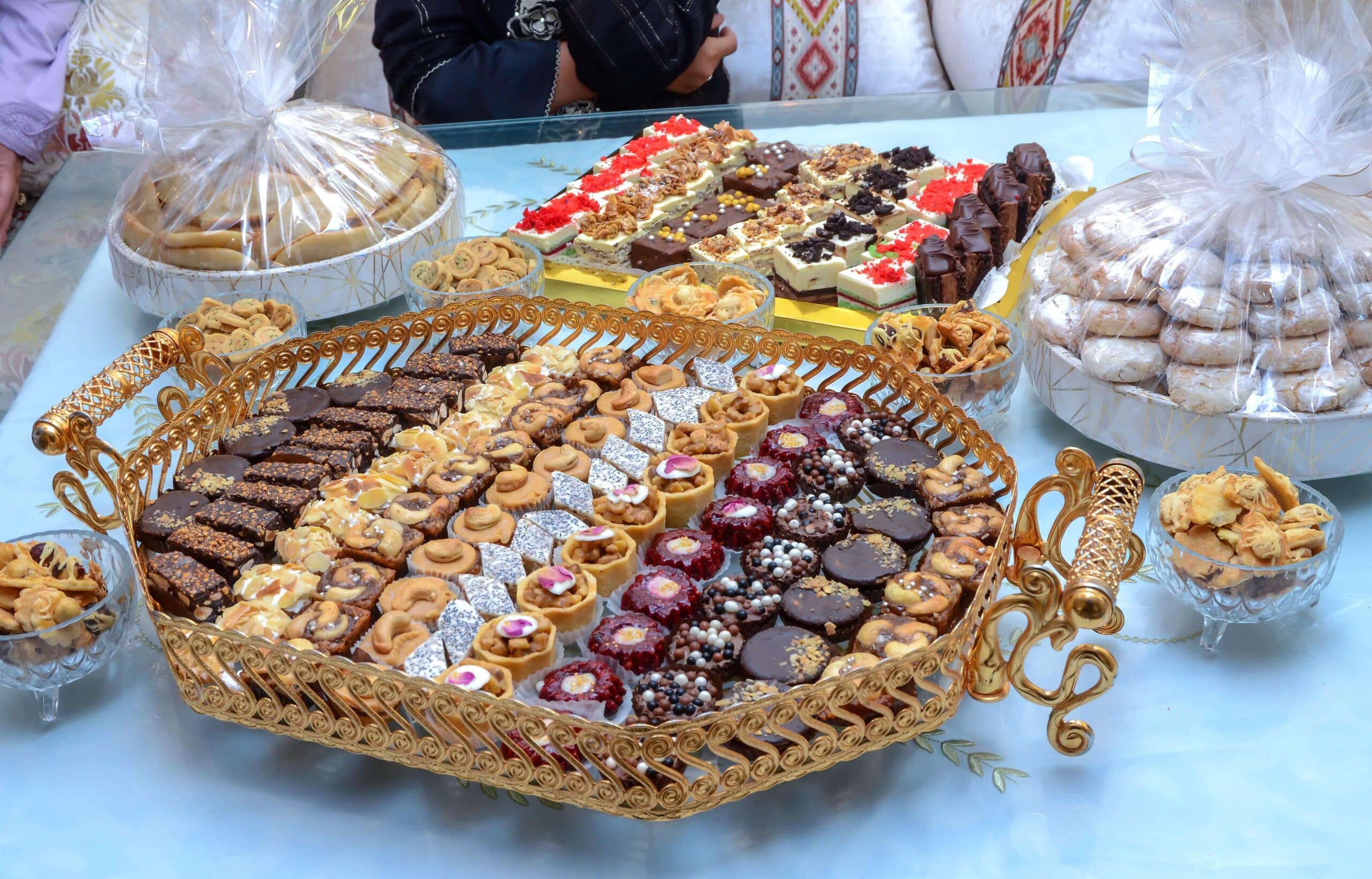 An assortment of different Moroccan pastries